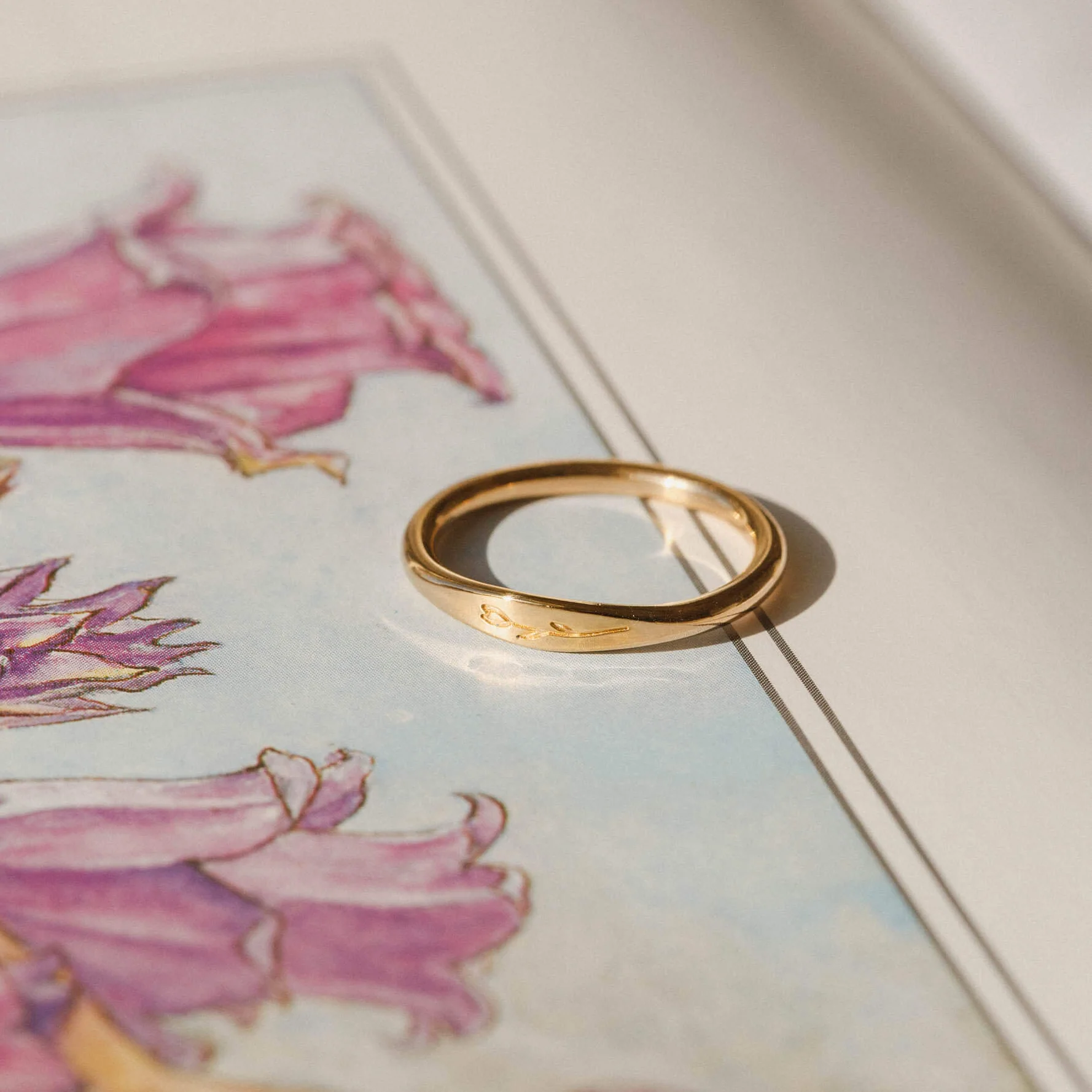 GLDN Floral Slim Signet Ring - Image 8